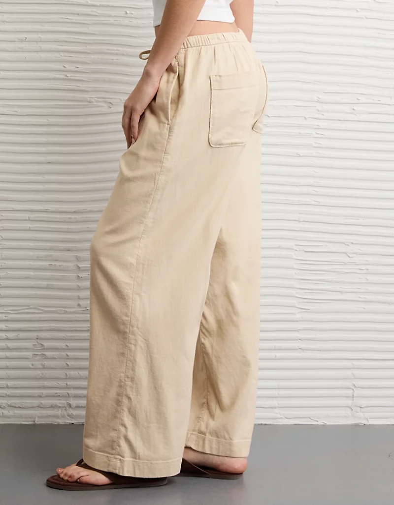 AE Stretch Low-Rise Linen-Blend Pull-On Pant