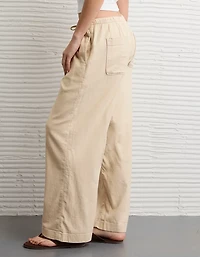 AE Stretch Low-Rise Linen-Blend Pull-On Pant