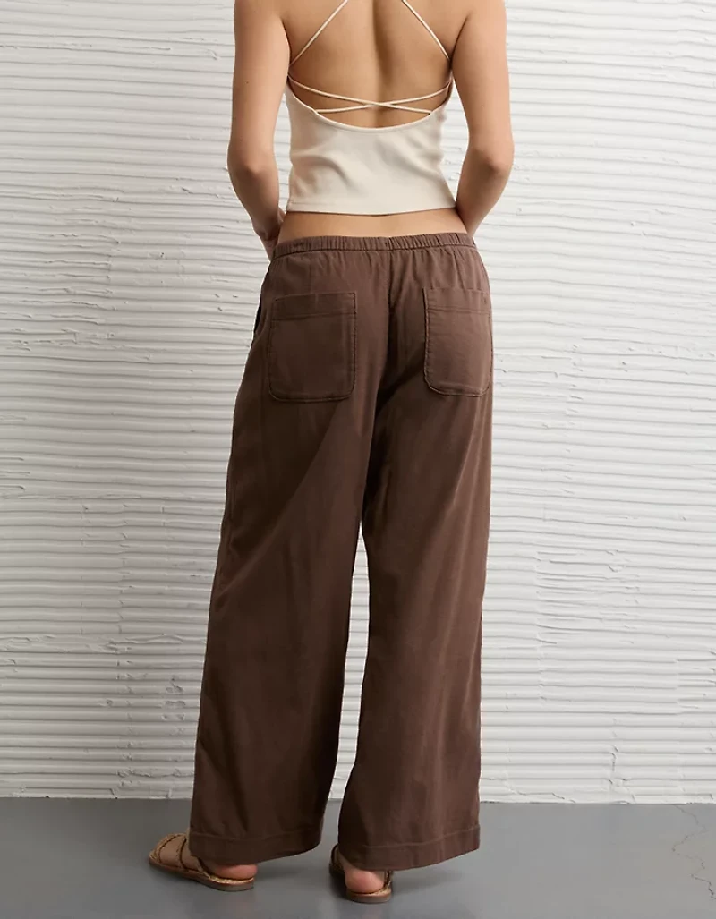 AE Stretch Low-Rise Linen-Blend Pull-On Pant