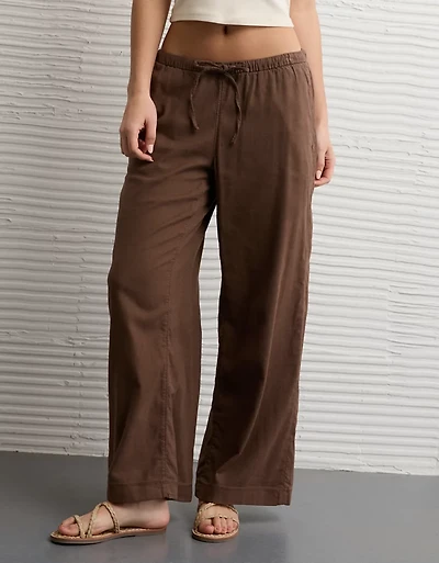 AE Stretch Low-Rise Linen-Blend Pull-On Pant