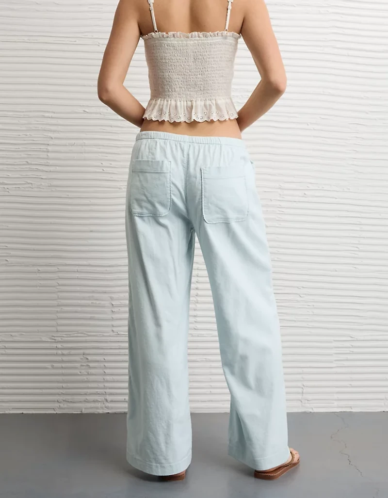 AE Stretch Low-Rise Linen-Blend Pull-On Pant