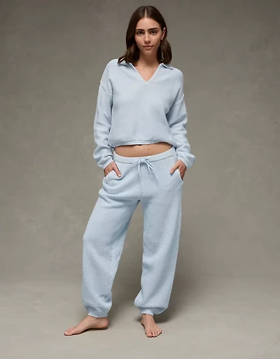 Pantalon de jogging à taille haute en tissu pour chandail AE