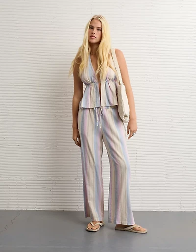 AE High-Waisted Linen-Blend Pant