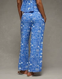 Pantalon en mélange de lin à taille moyenne AE