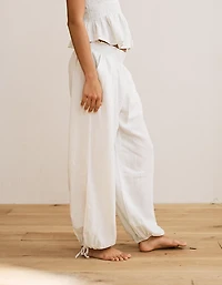 AE Low-Rise Linen-Blend Jogger
