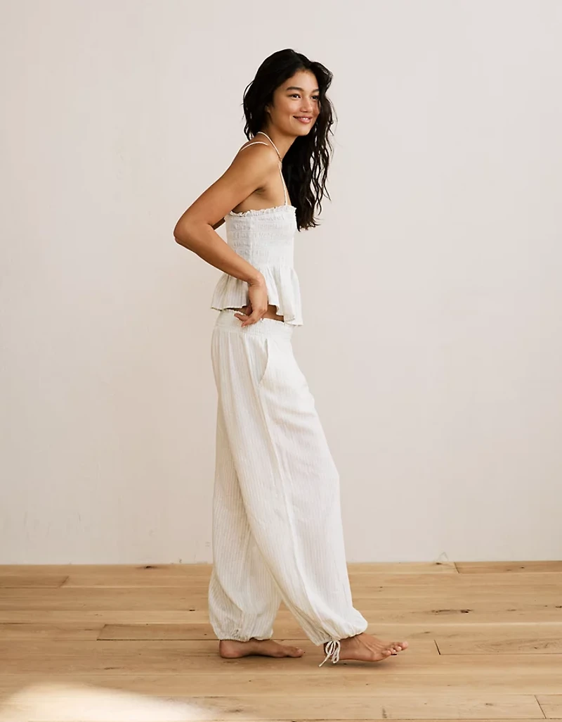 AE Low-Rise Linen-Blend Jogger