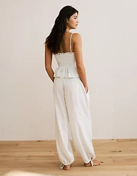 AE Low-Rise Linen-Blend Jogger