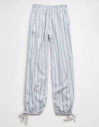 Pantalon de jogging taille basse en mélange lin AE