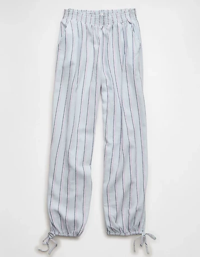 Pantalon de jogging taille basse en mélange lin AE