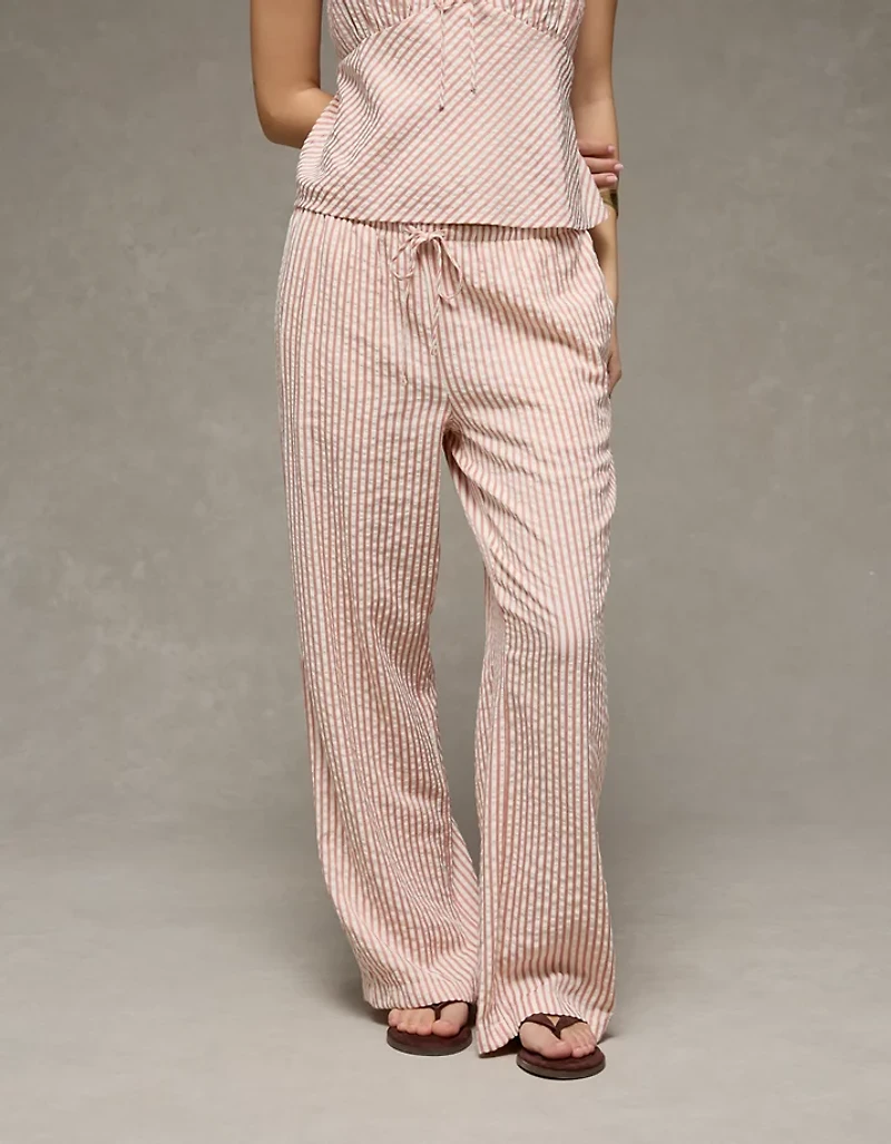 AE Seersucker Wide Leg Easy Pant