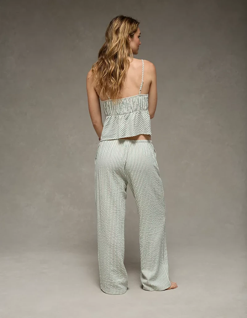 AE Seersucker Wide Leg Easy Pant