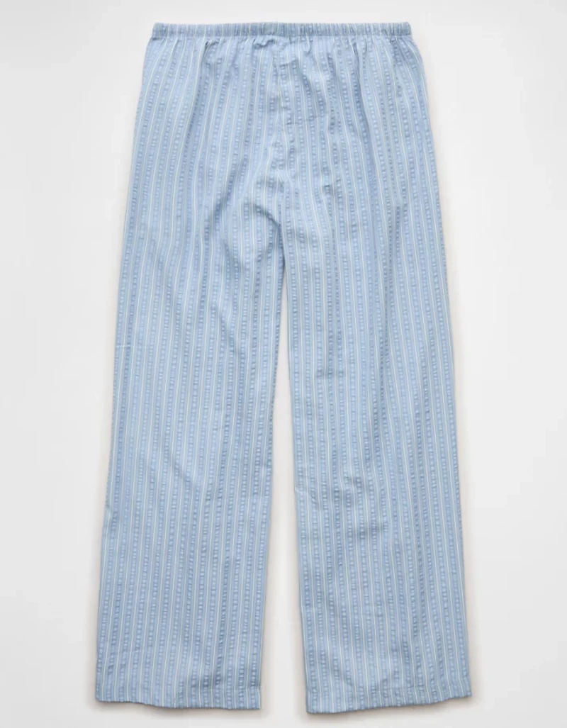 Pantalon décontracté à jambe large en crépon de coton AE