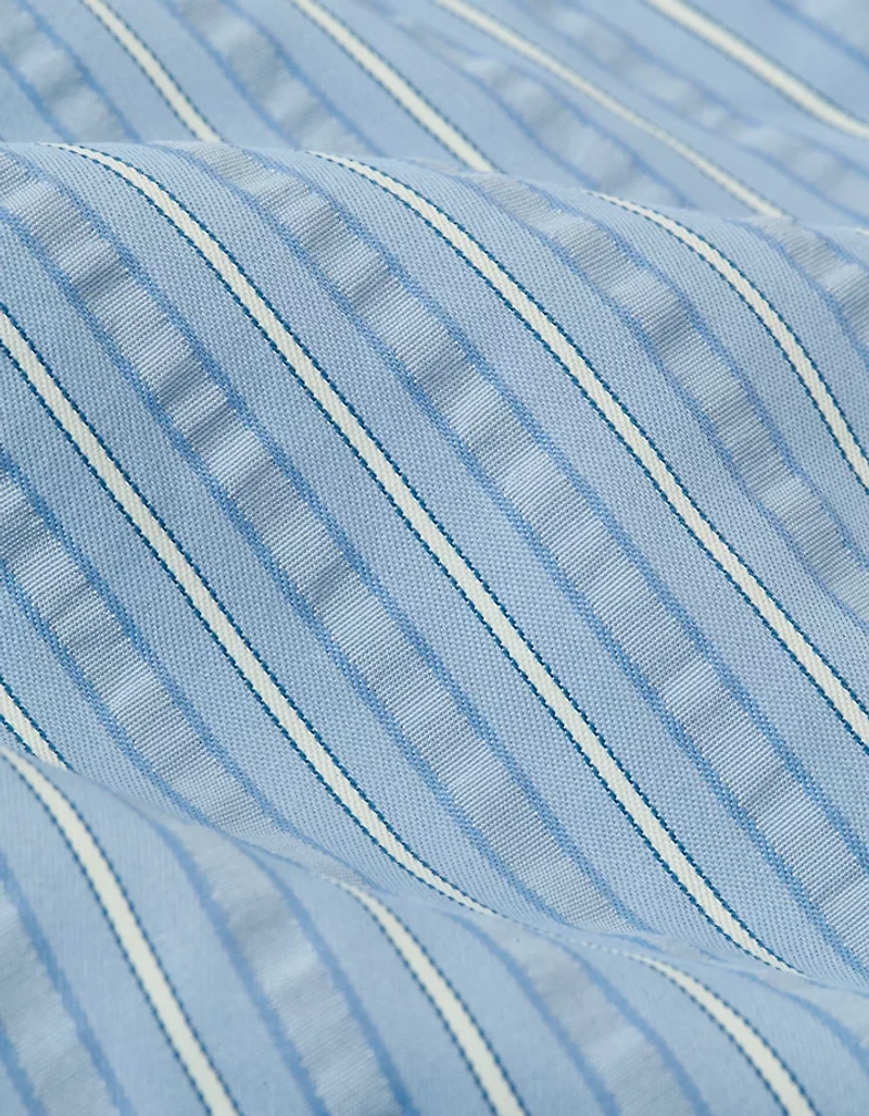 Pantalon décontracté à jambe large en crépon de coton AE