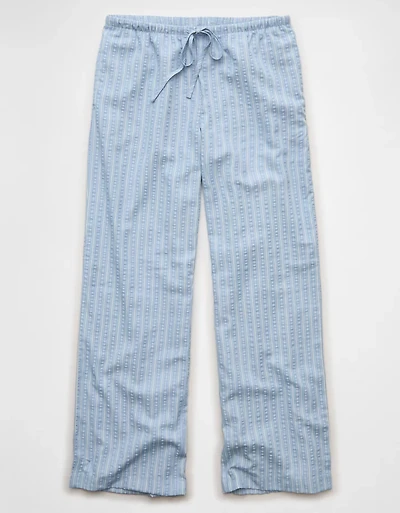 Pantalon décontracté à jambe large en crépon de coton AE