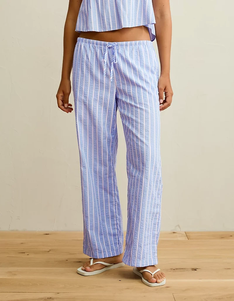 AE Seersucker Wide Leg Easy Pant
