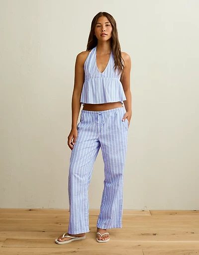 AE Seersucker Wide Leg Easy Pant