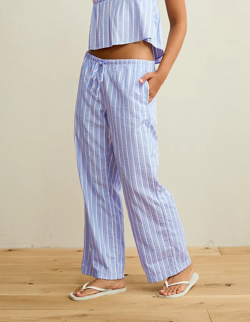 AE Seersucker Wide Leg Easy Pant