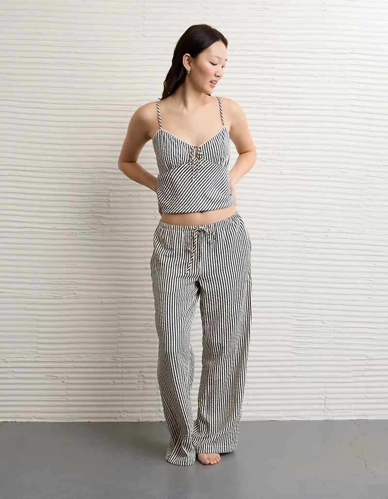 AE Seersucker Wide Leg Easy Pant
