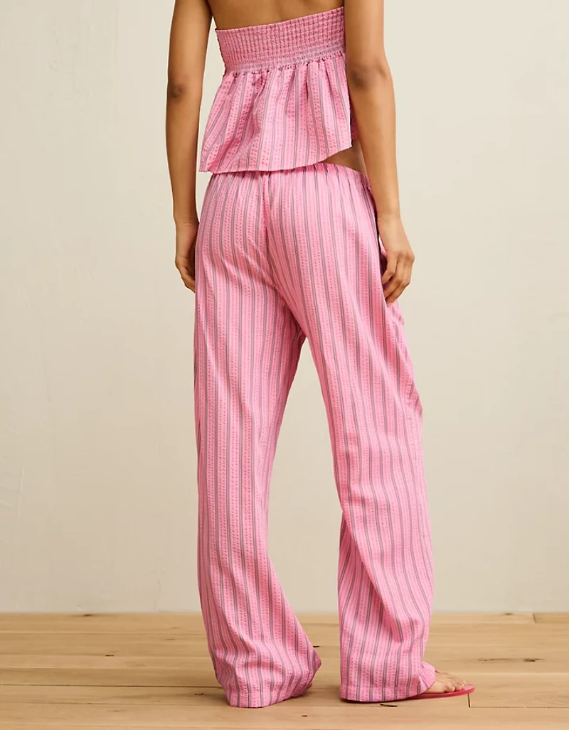 AE Seersucker Wide Leg Easy Pant