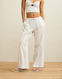 AE Pride Mid-Rise Linen-Blend Wide-Leg Pant