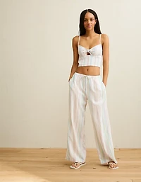 AE Pride Mid-Rise Linen-Blend Wide-Leg Pant