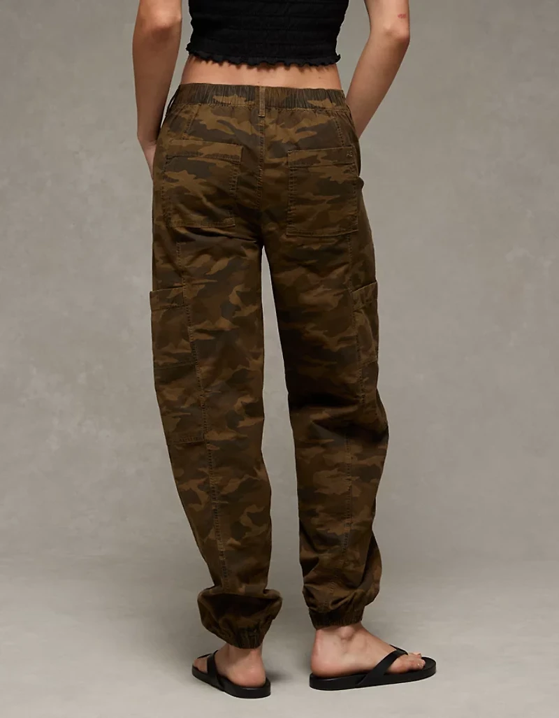 Pantalon de jogging cargo ample à taille haute extensible AE