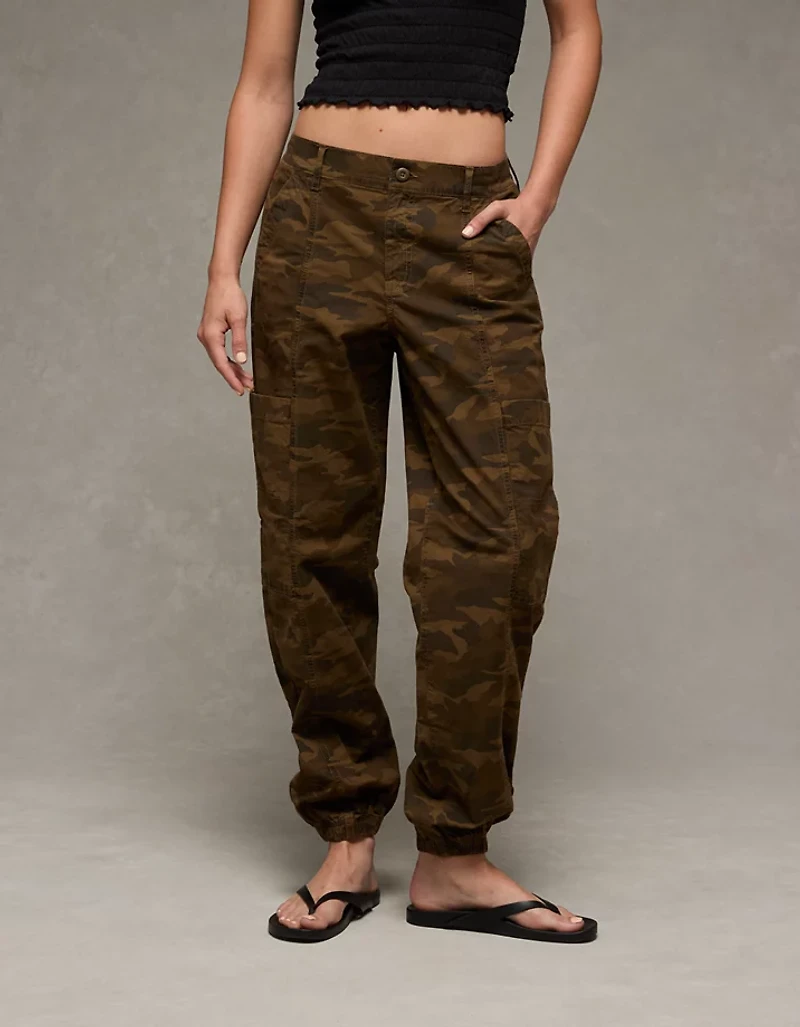 Pantalon de jogging cargo ample à taille haute extensible AE