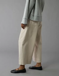 AE Stretch Paperbag Wide-Leg Crop Pant