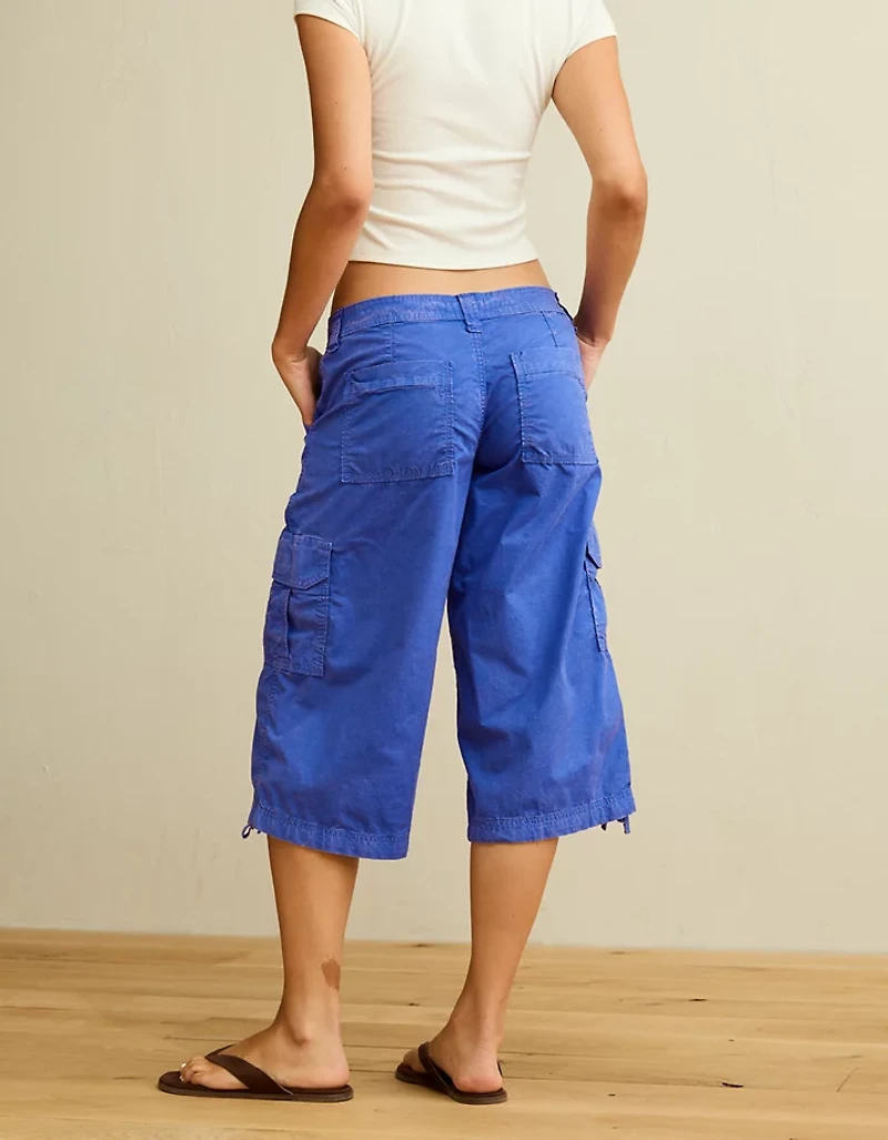 Pantalon capri ample à taille très basse AE