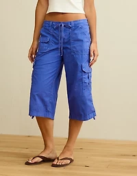 Pantalon capri ample à taille très basse AE
