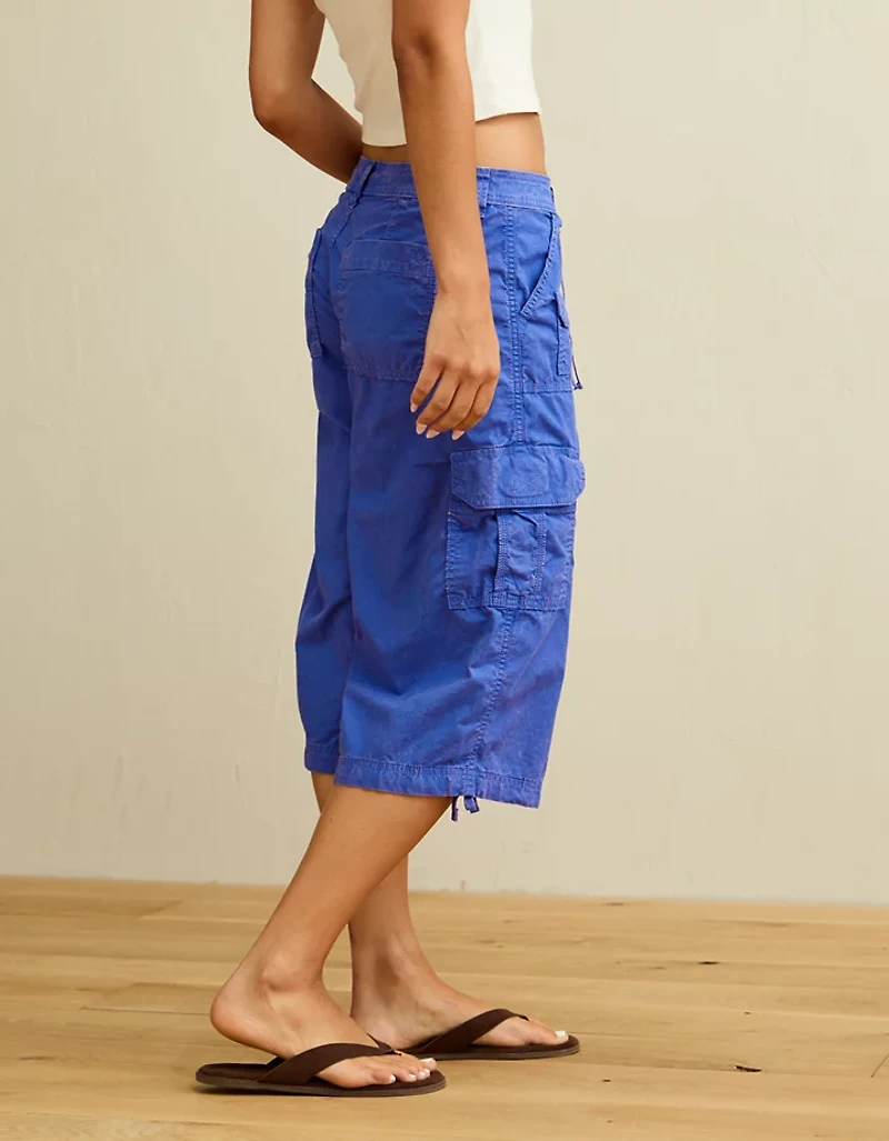 Pantalon capri ample à taille très basse AE