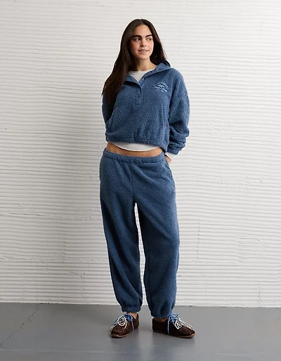 Pantalon de jogging à taille haute en tissu-laine AE