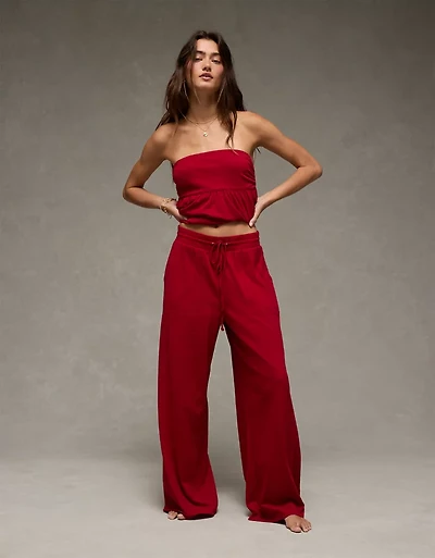 Pantalon à taille haute en tricot Vive le soleil AE