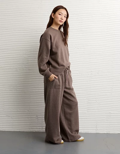 Pantalon en molleton à jambe large luxe de tous les jours AE