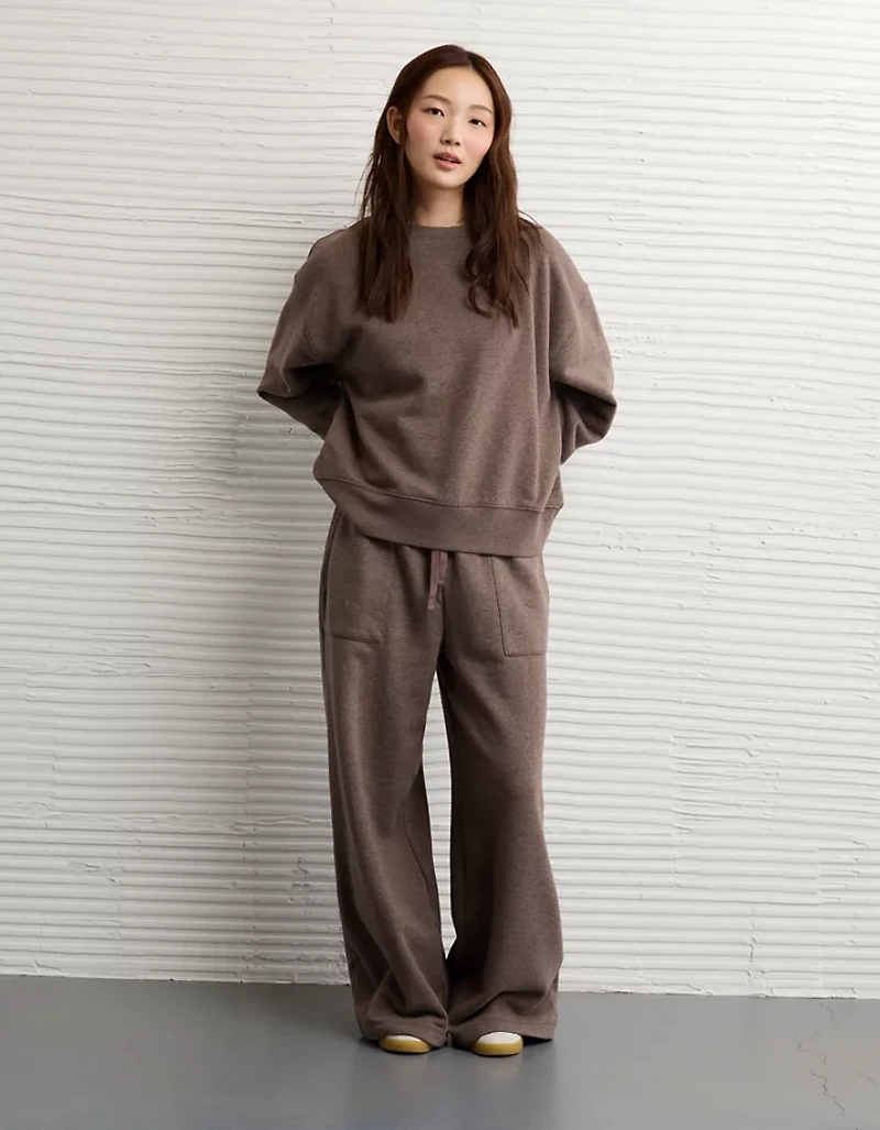 Pantalon en molleton à jambe large luxe de tous les jours AE