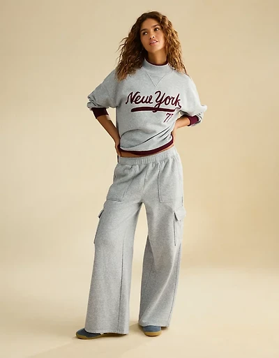 AE Everyday Luxe Cargo Wide-Leg Sweatpant