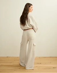 Pantalon cargo en molleton à jambe large Luxe de tous les jours AE