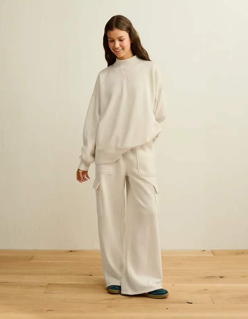 Pantalon cargo en molleton à jambe large Luxe de tous les jours AE
