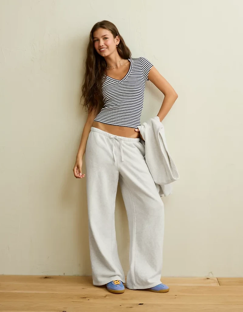 Pantalon droit en molleton Luxe de tous les jours AE