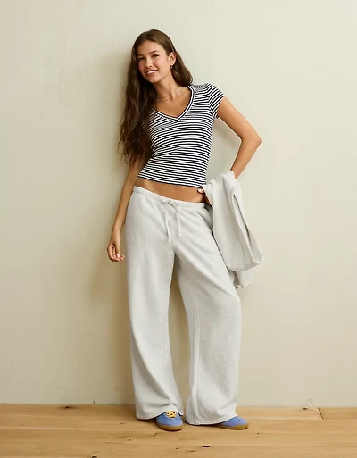Pantalon droit en molleton Luxe de tous les jours AE