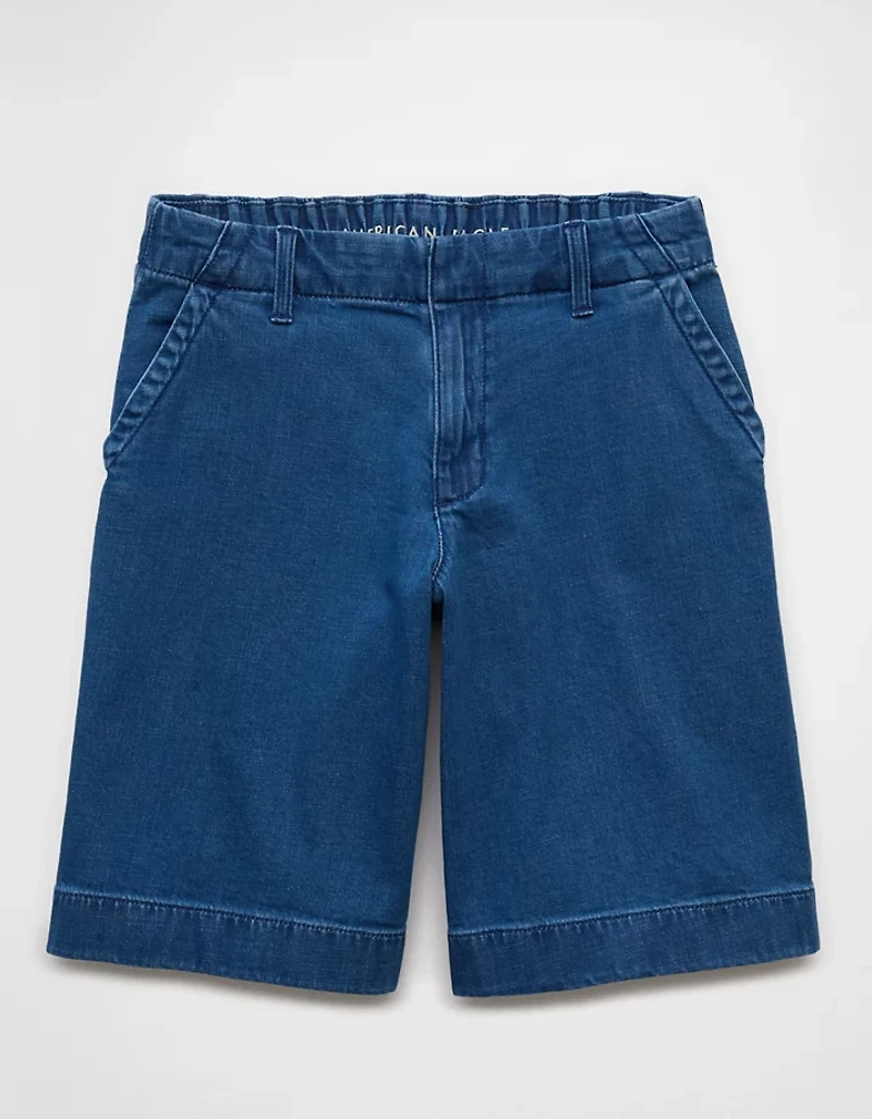 AE 11" Stretch High-Waisted Denim Trouser Short