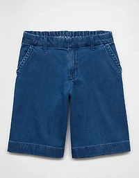 AE 11" Stretch High-Waisted Denim Trouser Short