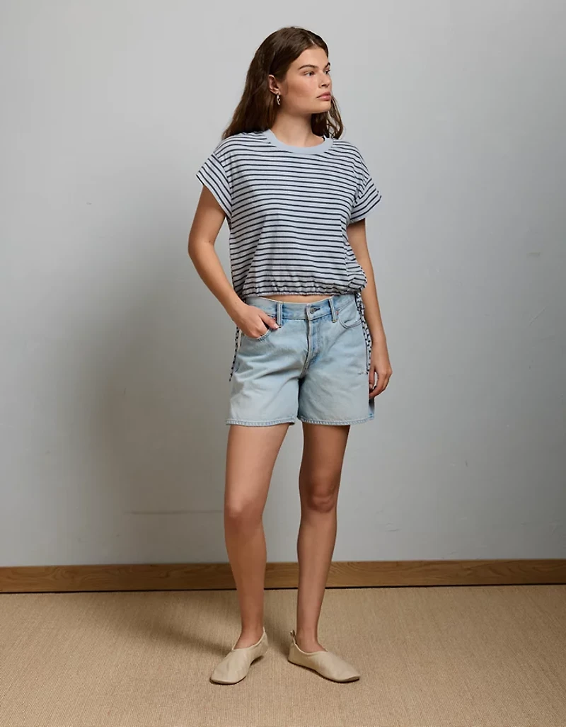 Short en denim ample à taille basse de 5 po haut gamme AE77