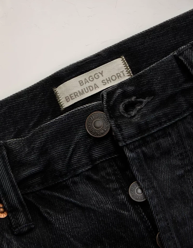 AE77 Premium Super High-Waisted Baggy Bermuda Denim Short