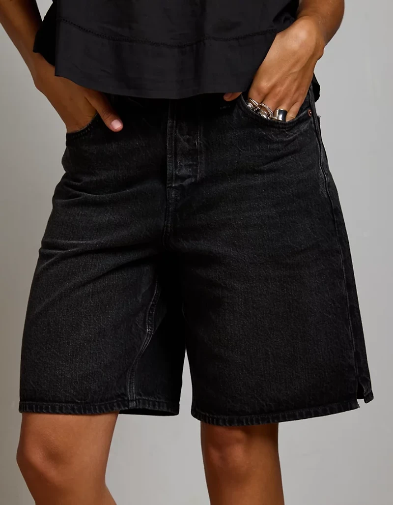 AE77 Premium Super High-Waisted Baggy Bermuda Denim Short