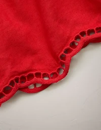 AE77 Embroidered Linen-Blend Pull-On Short