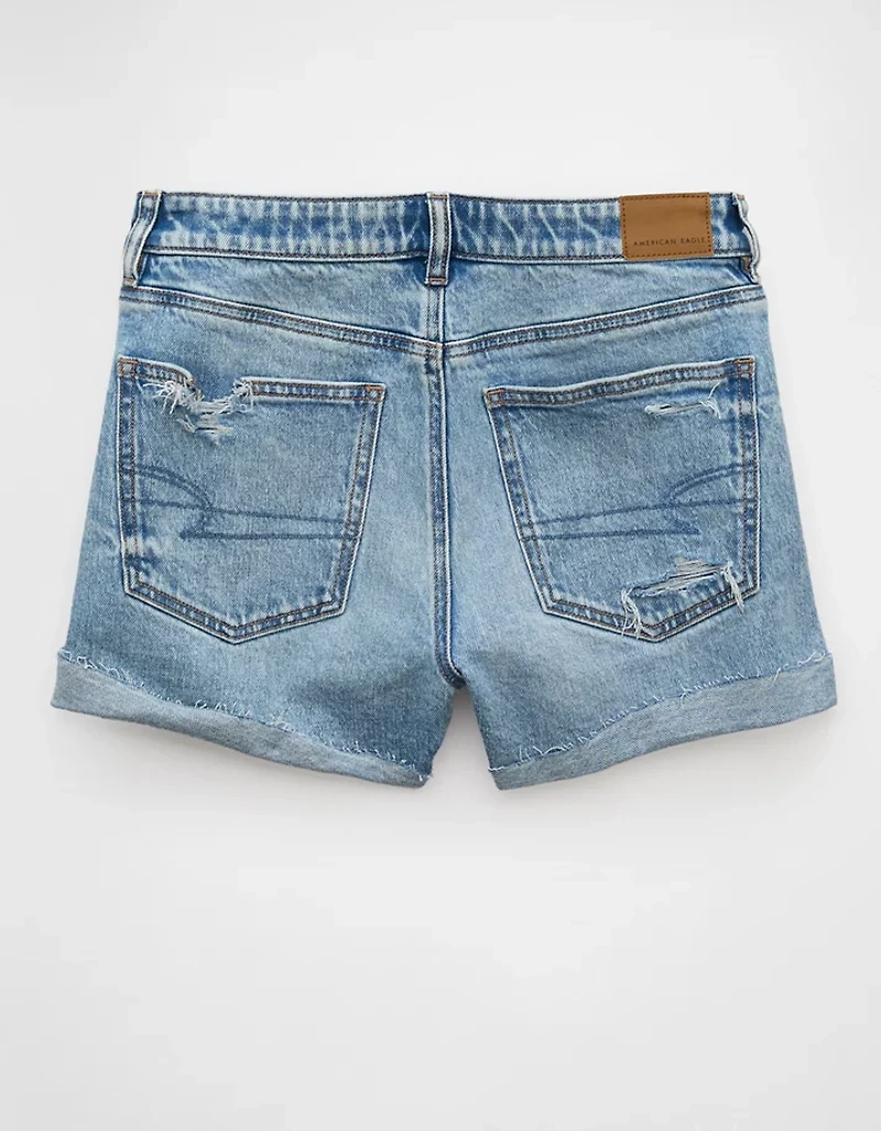 AE Stretch Ripped Denim Mom Short