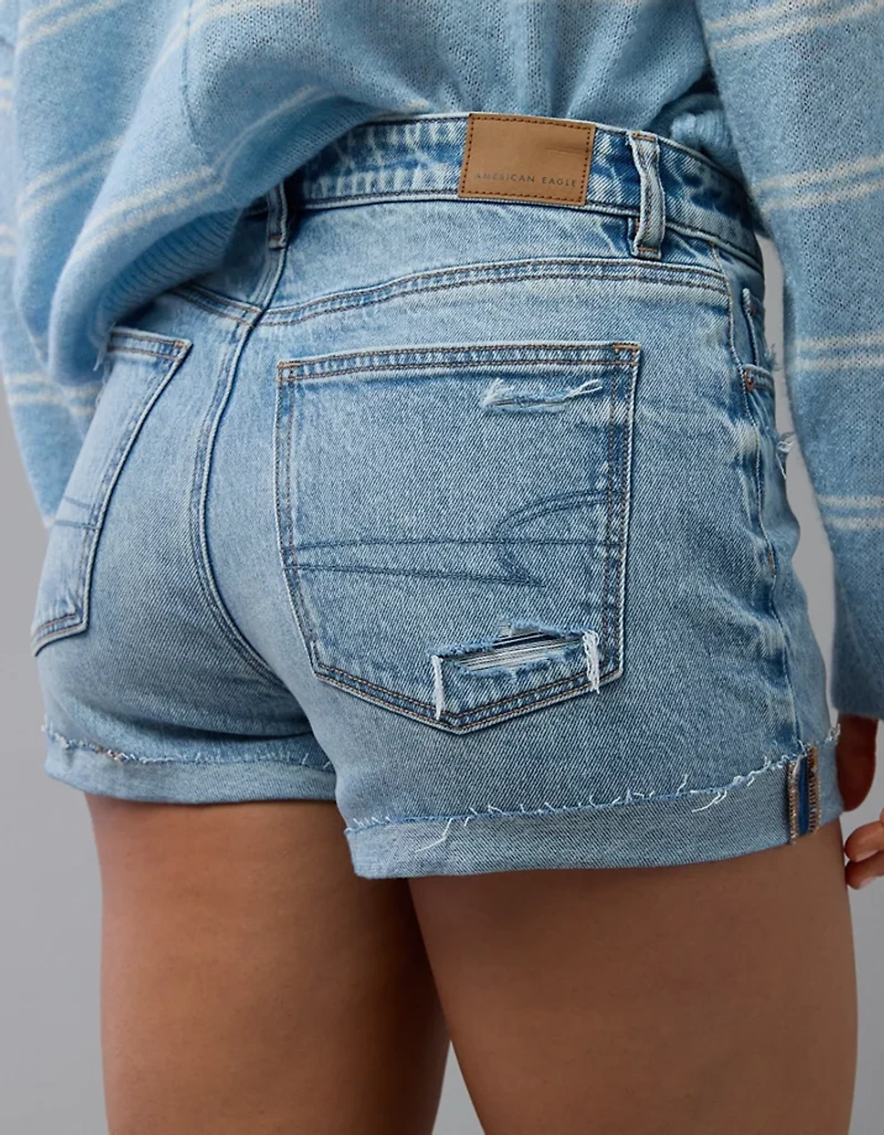 AE Stretch Ripped Denim Mom Short
