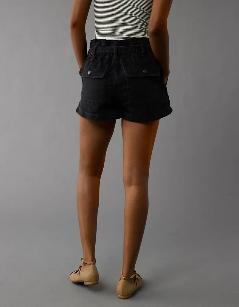 AE Stretch Paperbag Denim Mom Short