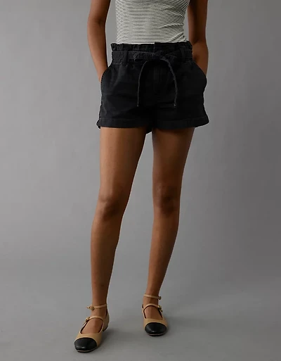 AE Stretch Paperbag Denim Mom Short